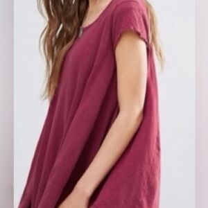 GUC FP WeTheFree "Sylvie Swing Tank w/Keyhole Back" Linen/Cotton Mulberry Small